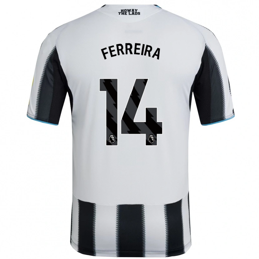 Danxen Enfant Maillot Matheos Ferreira #14 Noir Blanc Tenues Domicile 2025/26 T-Shirt