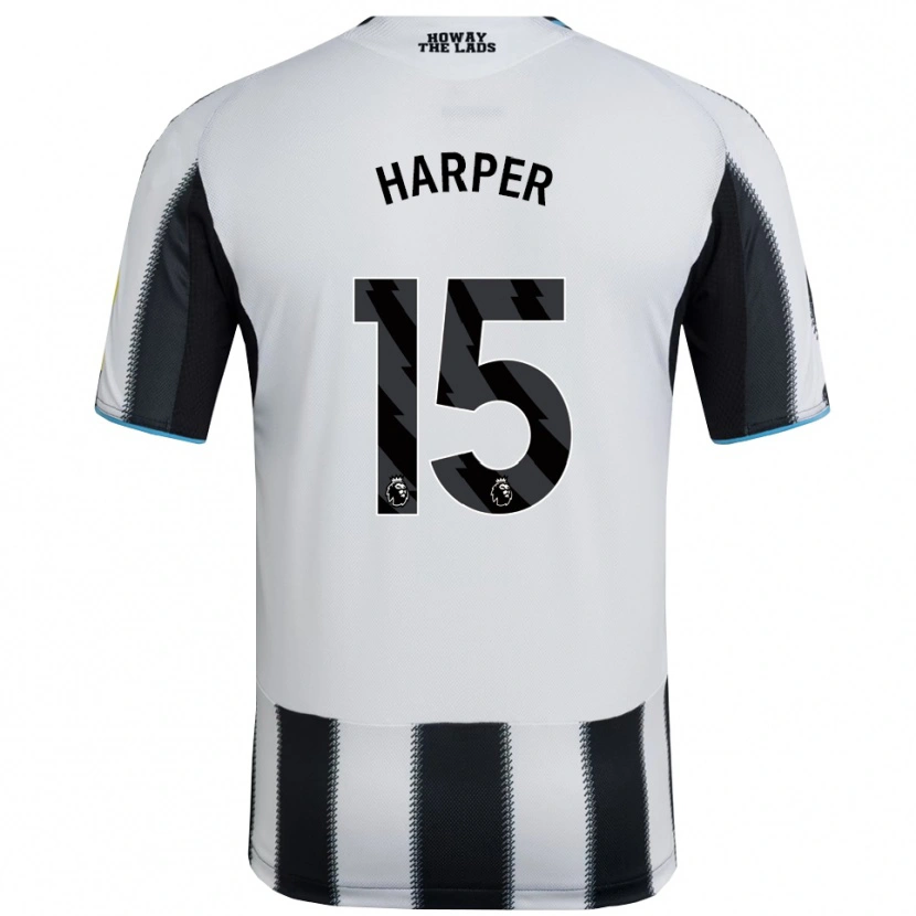Danxen Enfant Maillot Fraser Harper #15 Noir Blanc Tenues Domicile 2025/26 T-Shirt
