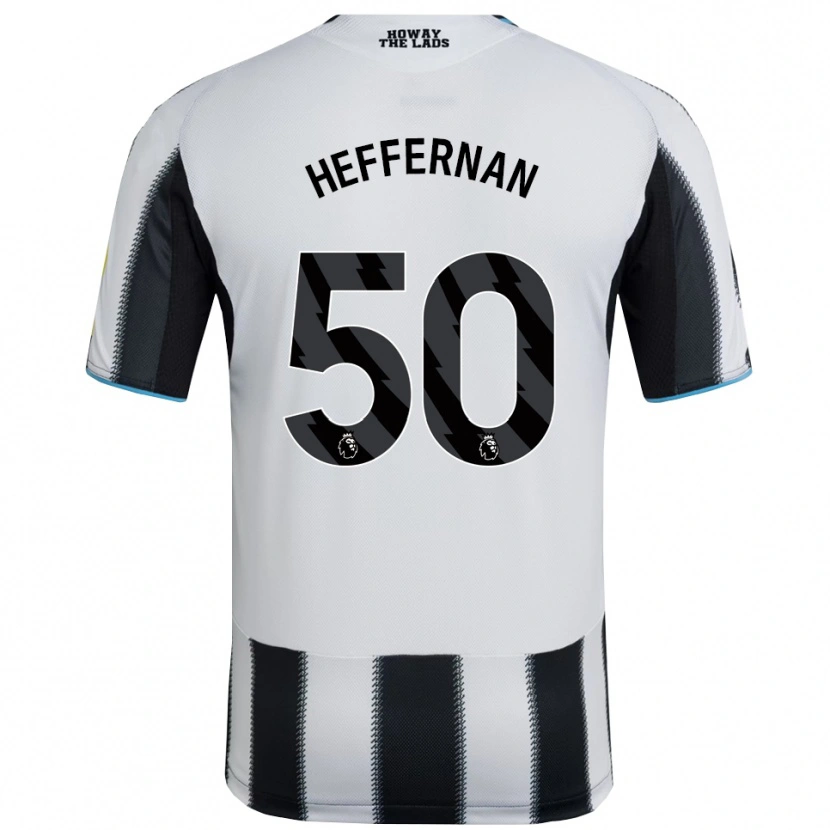 Danxen Enfant Maillot Cathal Heffernan #50 Noir Blanc Tenues Domicile 2025/26 T-Shirt