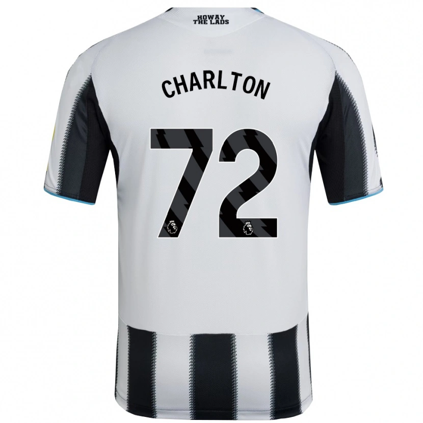 Danxen Enfant Maillot Dylan Charlton #72 Noir Blanc Tenues Domicile 2025/26 T-Shirt