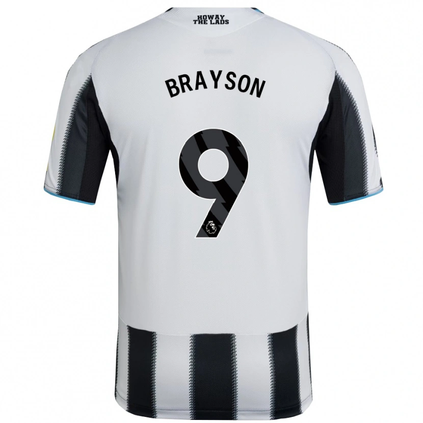 Danxen Enfant Maillot Joe Brayson #9 Noir Blanc Tenues Domicile 2025/26 T-Shirt