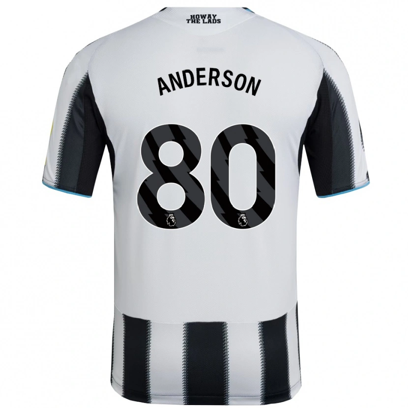 Danxen Enfant Maillot Will Anderson #80 Noir Blanc Tenues Domicile 2025/26 T-Shirt