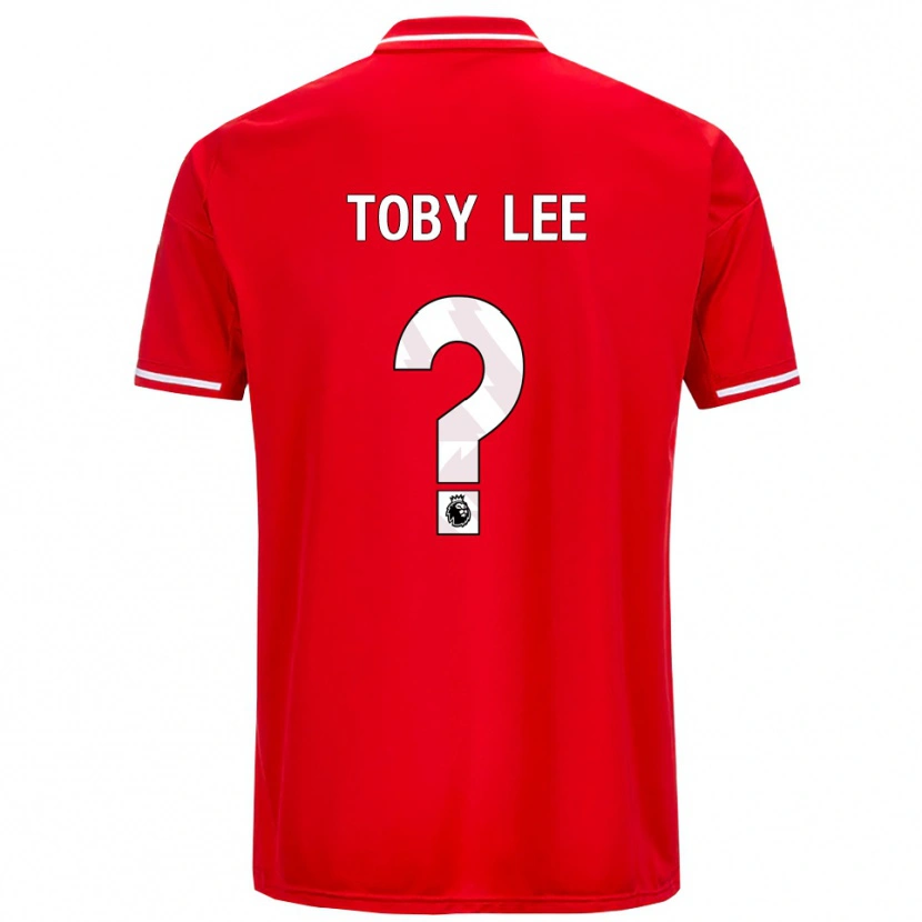 Danxen Enfant Maillot Toby Lee #0 Rouge Blanc Tenues Domicile 2025/26 T-Shirt