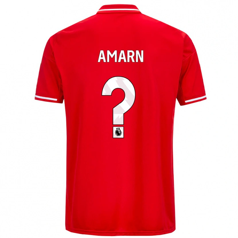 Danxen Enfant Maillot Amarn Robinson #0 Rouge Blanc Tenues Domicile 2025/26 T-Shirt