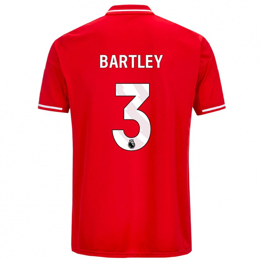Danxen Enfant Maillot Okello Bartley #3 Rouge Blanc Tenues Domicile 2025/26 T-Shirt