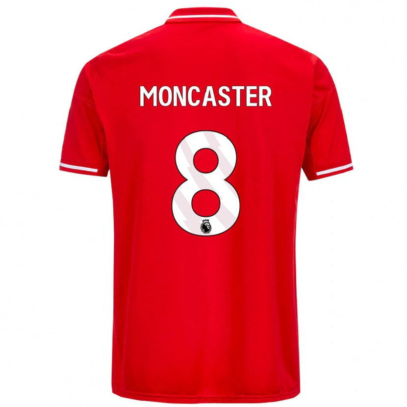 Danxen Enfant Maillot Mai Moncaster #8 Rouge Blanc Tenues Domicile 2025/26 T-Shirt