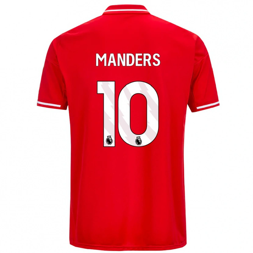 Danxen Enfant Maillot Holly Manders #10 Rouge Blanc Tenues Domicile 2025/26 T-Shirt