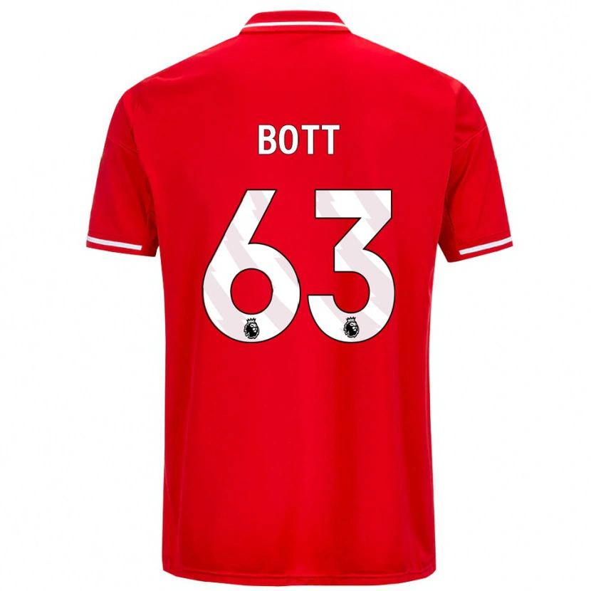 Danxen Enfant Maillot Aaron Bott #63 Rouge Blanc Tenues Domicile 2025/26 T-Shirt