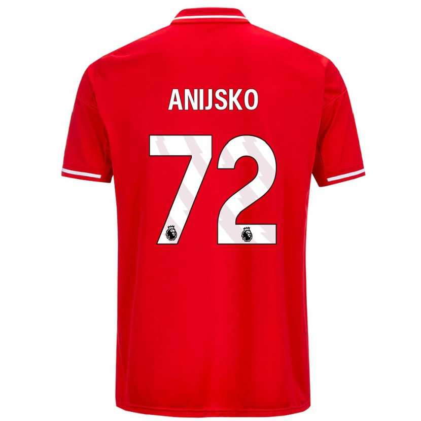 Danxen Enfant Maillot Danni Anisjko #72 Rouge Blanc Tenues Domicile 2025/26 T-Shirt
