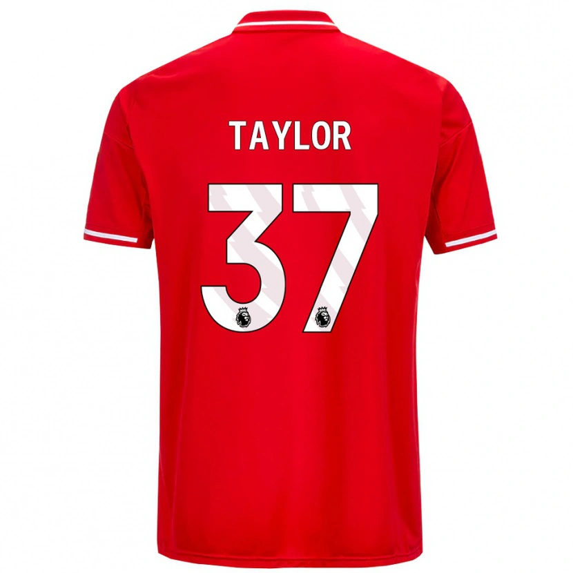 Danxen Enfant Maillot Dale Taylor #37 Rouge Blanc Tenues Domicile 2025/26 T-Shirt
