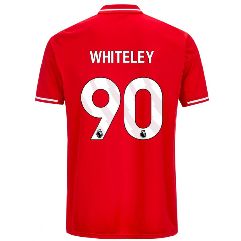 Danxen Enfant Maillot Jonathan Whiteley #90 Rouge Blanc Tenues Domicile 2025/26 T-Shirt