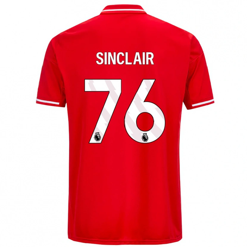 Danxen Enfant Maillot Jimmy Sinclair #76 Rouge Blanc Tenues Domicile 2025/26 T-Shirt