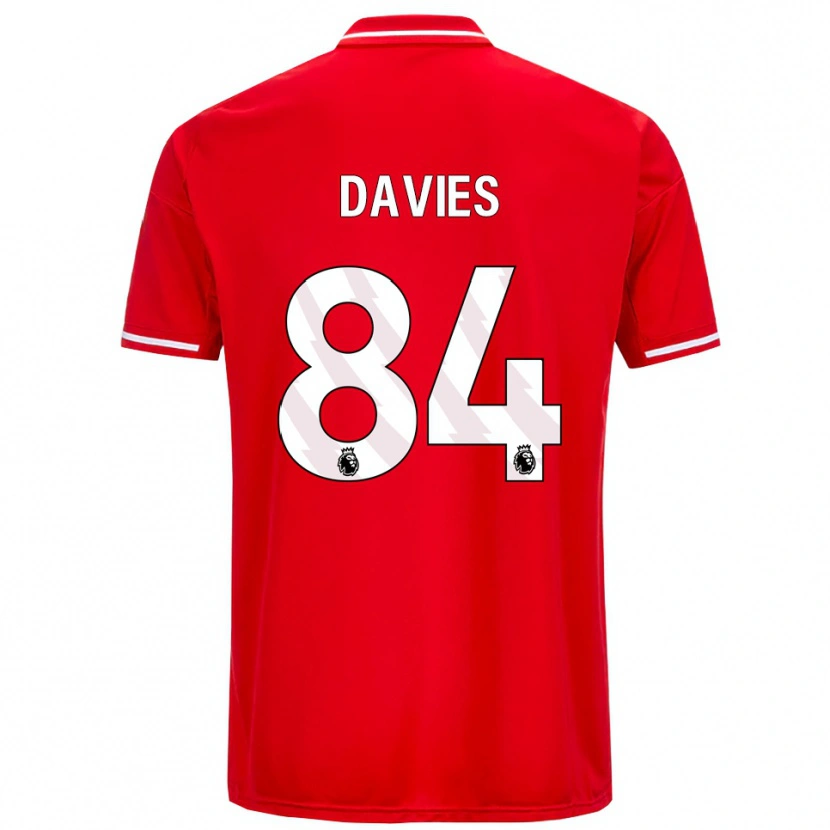 Danxen Enfant Maillot Isaac Davies #84 Rouge Blanc Tenues Domicile 2025/26 T-Shirt