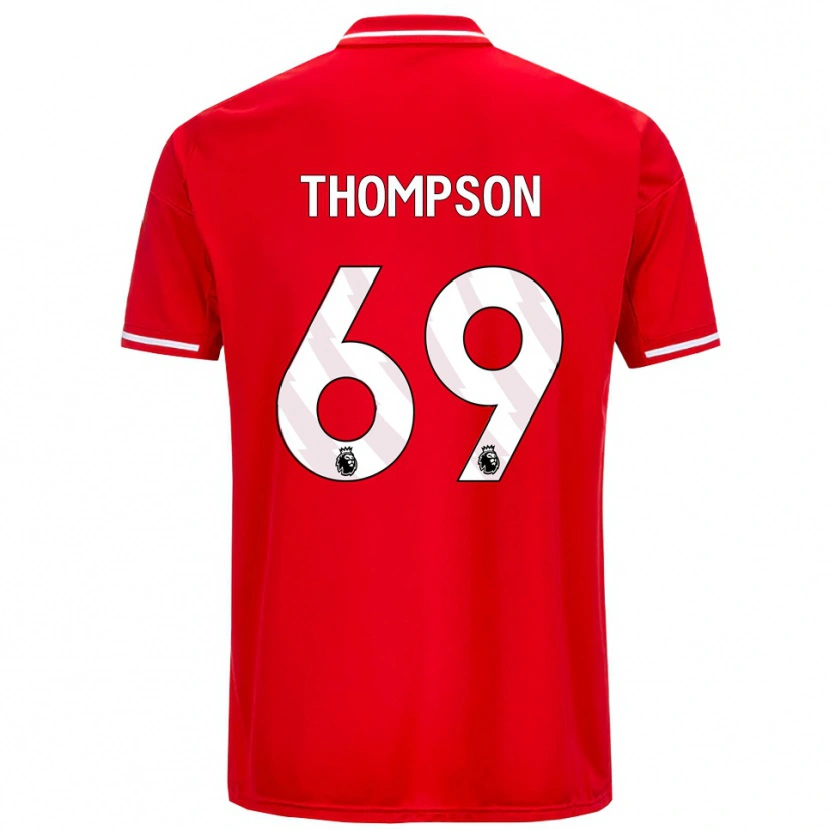 Danxen Enfant Maillot Kalum Thompson #69 Rouge Blanc Tenues Domicile 2025/26 T-Shirt