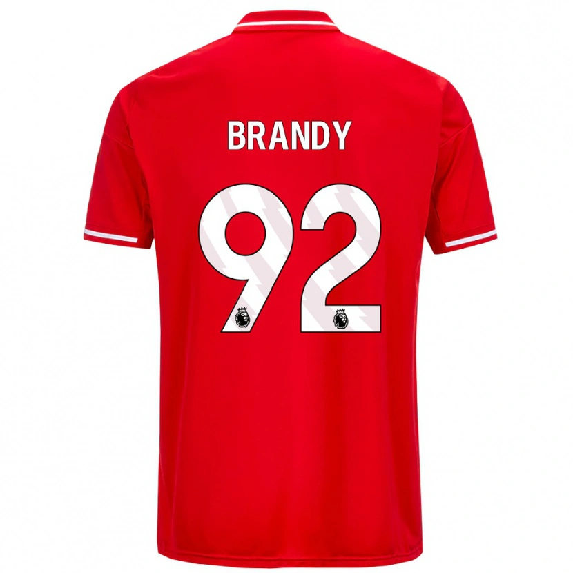 Danxen Enfant Maillot Taeneal Brandy #92 Rouge Blanc Tenues Domicile 2025/26 T-Shirt