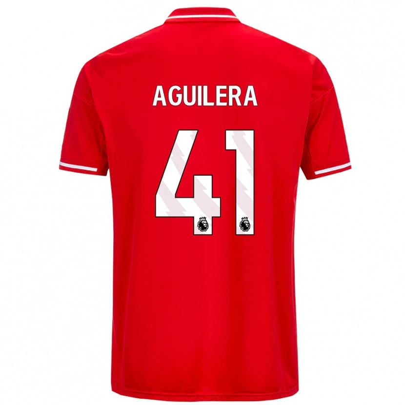 Danxen Enfant Maillot Brandon Aguilera #41 Rouge Blanc Tenues Domicile 2025/26 T-Shirt