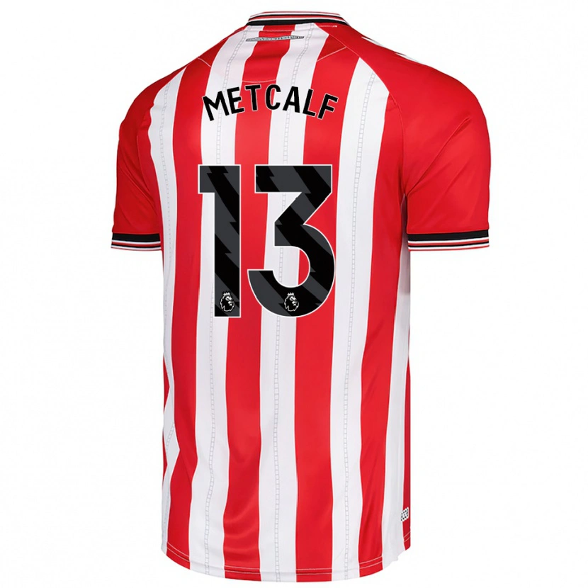 Danxen Enfant Maillot Ben Metcalf #13 Rouge Blanc Tenues Domicile 2025/26 T-Shirt