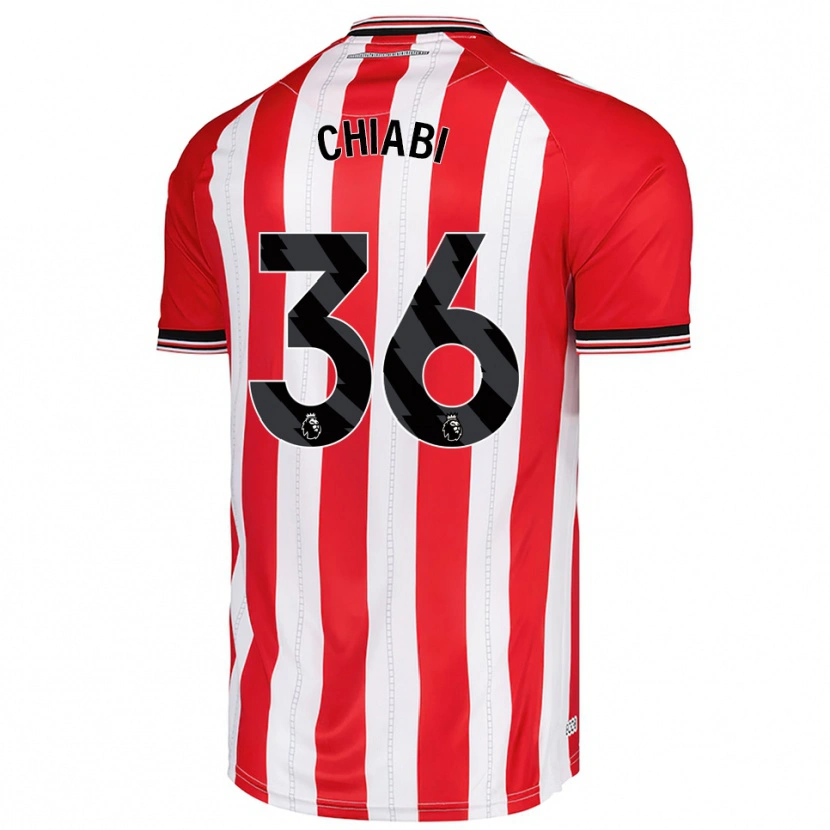 Danxen Enfant Maillot Tom Chiabi #36 Rouge Blanc Tenues Domicile 2025/26 T-Shirt