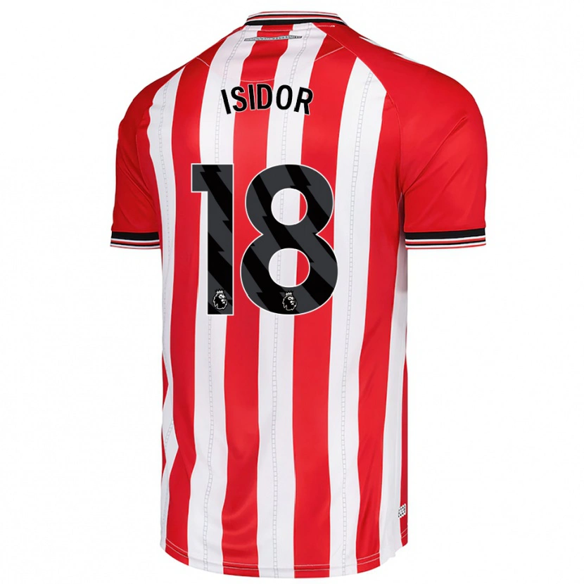 Danxen Enfant Maillot Wilson Isidor #18 Rouge Blanc Tenues Domicile 2025/26 T-Shirt