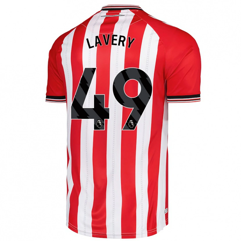 Danxen Enfant Maillot Tom Lavery #49 Rouge Blanc Tenues Domicile 2025/26 T-Shirt
