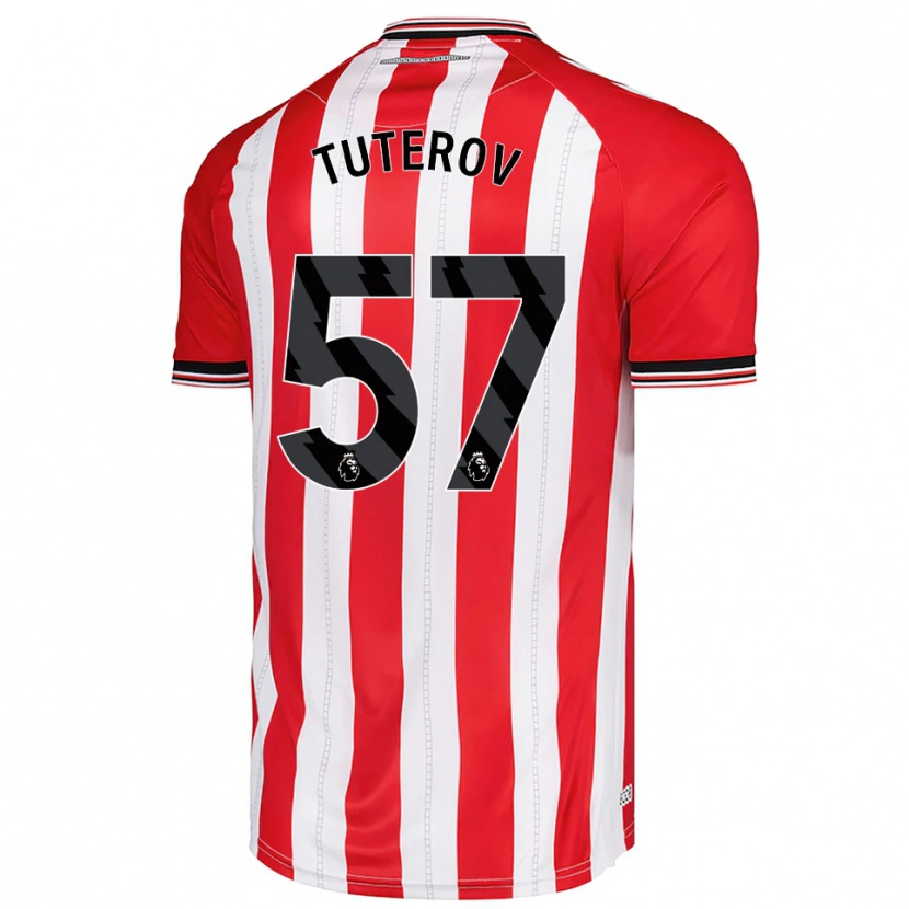 Danxen Enfant Maillot Timur Tuterov #57 Rouge Blanc Tenues Domicile 2025/26 T-Shirt