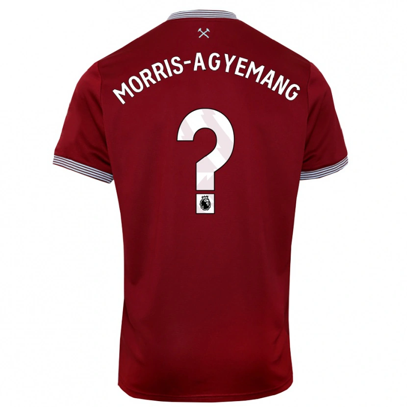 Danxen Enfant Maillot Reggie Morris-Agyemang #0 Bourgogne Blanc Tenues Domicile 2025/26 T-Shirt