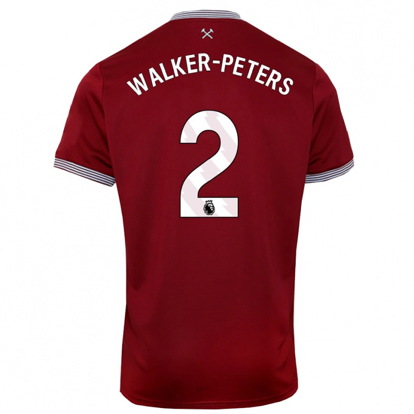 Danxen Enfant Maillot Kyle Walker-Peters #2 Bourgogne Blanc Tenues Domicile 2025/26 T-Shirt