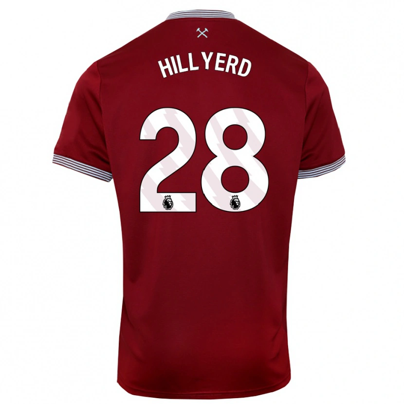 Danxen Enfant Maillot Sophie Hillyerd #28 Bourgogne Blanc Tenues Domicile 2025/26 T-Shirt