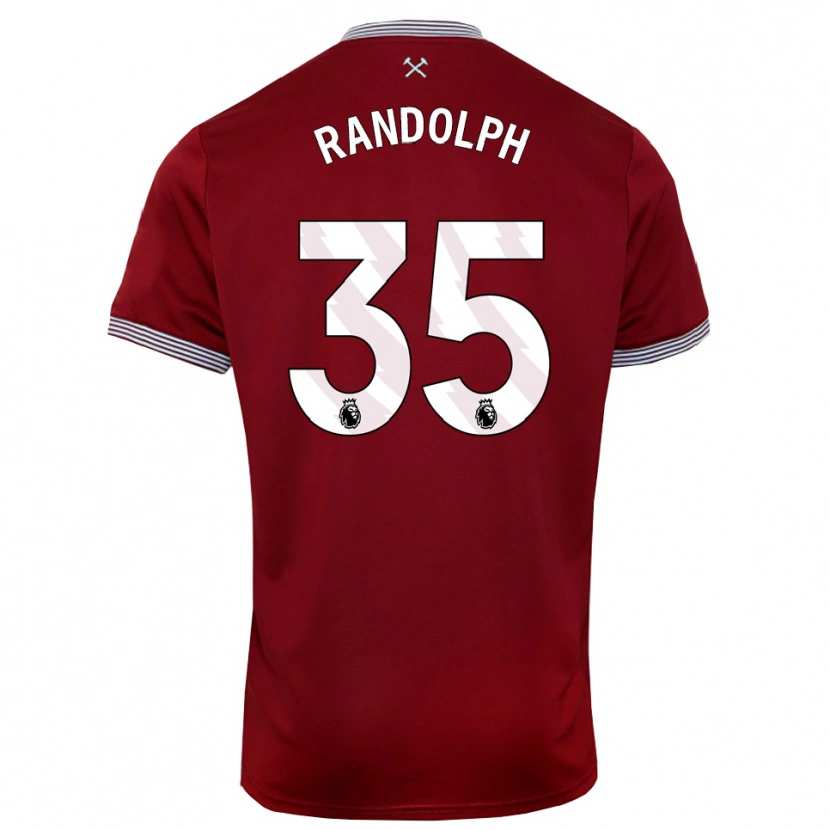 Danxen Enfant Maillot Darren Randolph #35 Bourgogne Blanc Tenues Domicile 2025/26 T-Shirt
