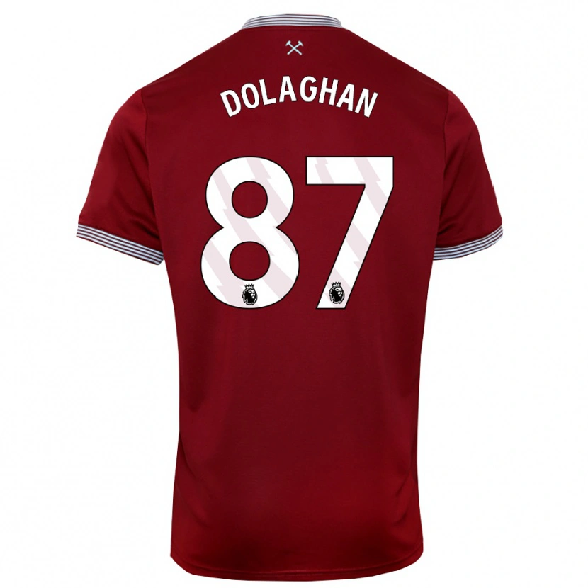 Danxen Enfant Maillot Brad Dolaghan #87 Bourgogne Blanc Tenues Domicile 2025/26 T-Shirt