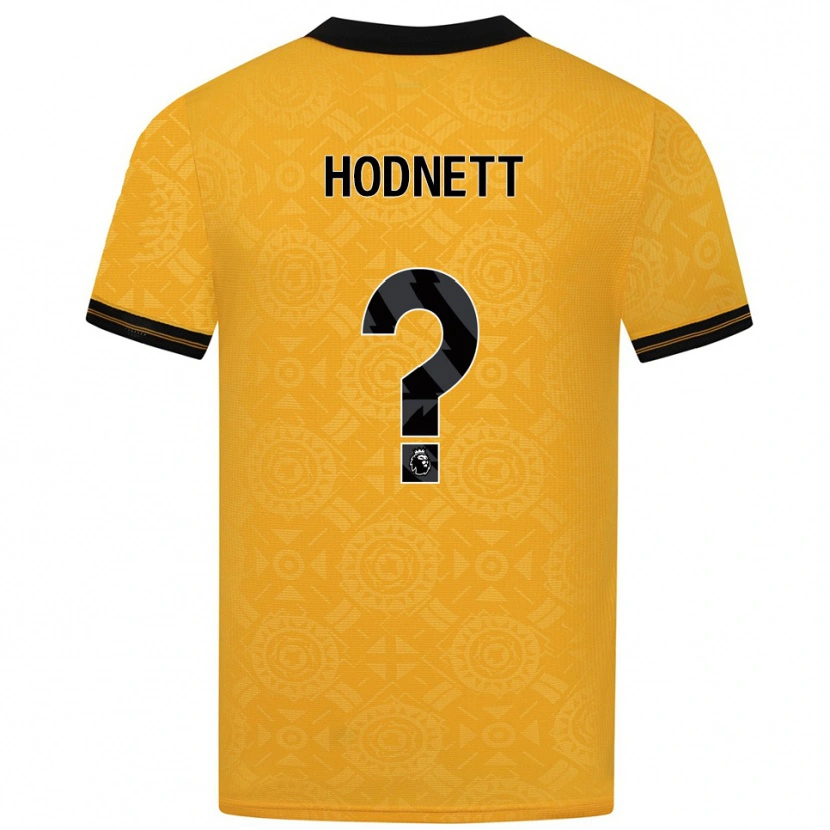 Danxen Enfant Maillot Jack Hodnett #0 Jaune Noir Tenues Domicile 2025/26 T-Shirt