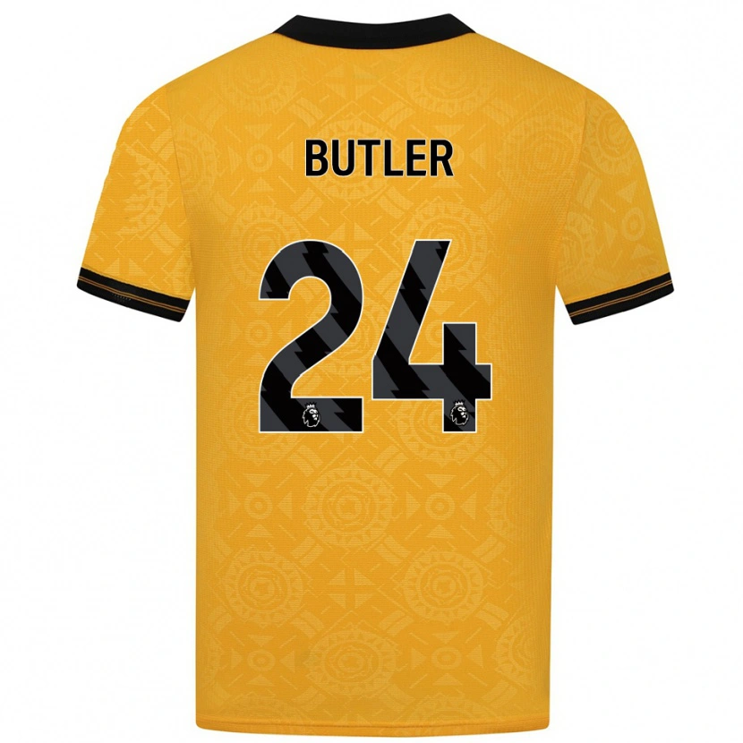 Danxen Enfant Maillot Elli Butler #24 Jaune Noir Tenues Domicile 2025/26 T-Shirt