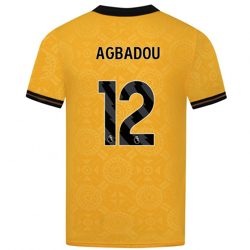 Danxen Enfant Maillot Emmanuel Agbadou #12 Jaune Noir Tenues Domicile 2025/26 T-Shirt