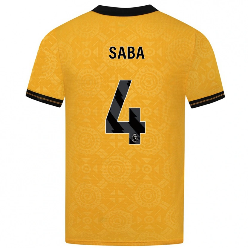 Danxen Enfant Maillot Elliot Saba #4 Jaune Noir Tenues Domicile 2025/26 T-Shirt