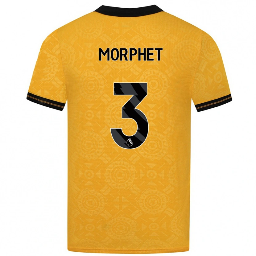 Danxen Enfant Maillot Anna Morphet #3 Jaune Noir Tenues Domicile 2025/26 T-Shirt