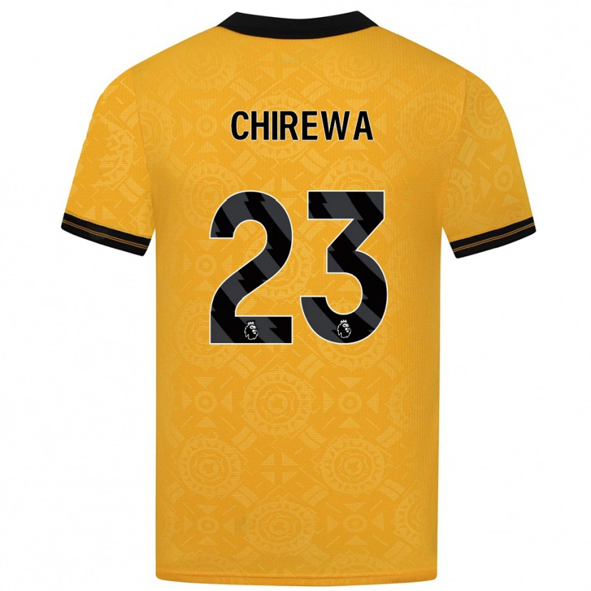Danxen Enfant Maillot Tawanda Chirewa #23 Jaune Noir Tenues Domicile 2025/26 T-Shirt