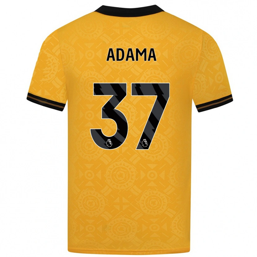 Danxen Enfant Maillot Adama Traore #37 Jaune Noir Tenues Domicile 2025/26 T-Shirt
