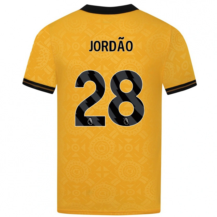 Danxen Enfant Maillot Bruno Jordão #28 Jaune Noir Tenues Domicile 2025/26 T-Shirt