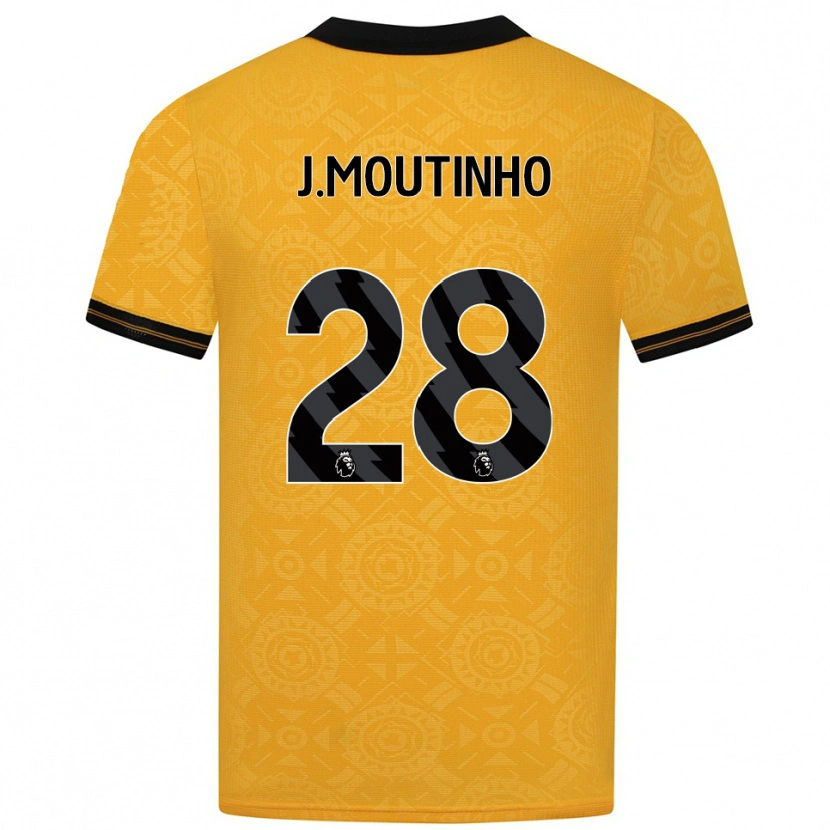 Danxen Enfant Maillot Joao Moutinho #28 Jaune Noir Tenues Domicile 2025/26 T-Shirt