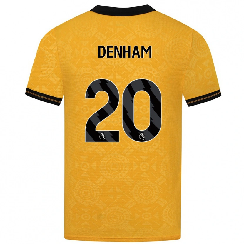 Danxen Enfant Maillot Ania Denham #20 Jaune Noir Tenues Domicile 2025/26 T-Shirt