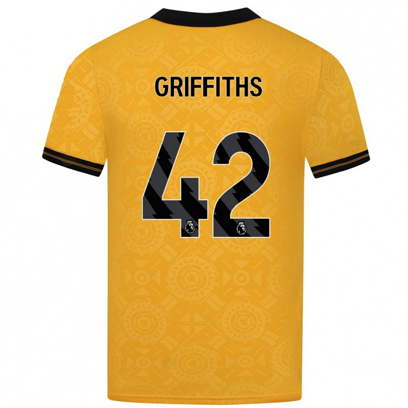 Danxen Enfant Maillot Harvey Griffiths #42 Jaune Noir Tenues Domicile 2025/26 T-Shirt