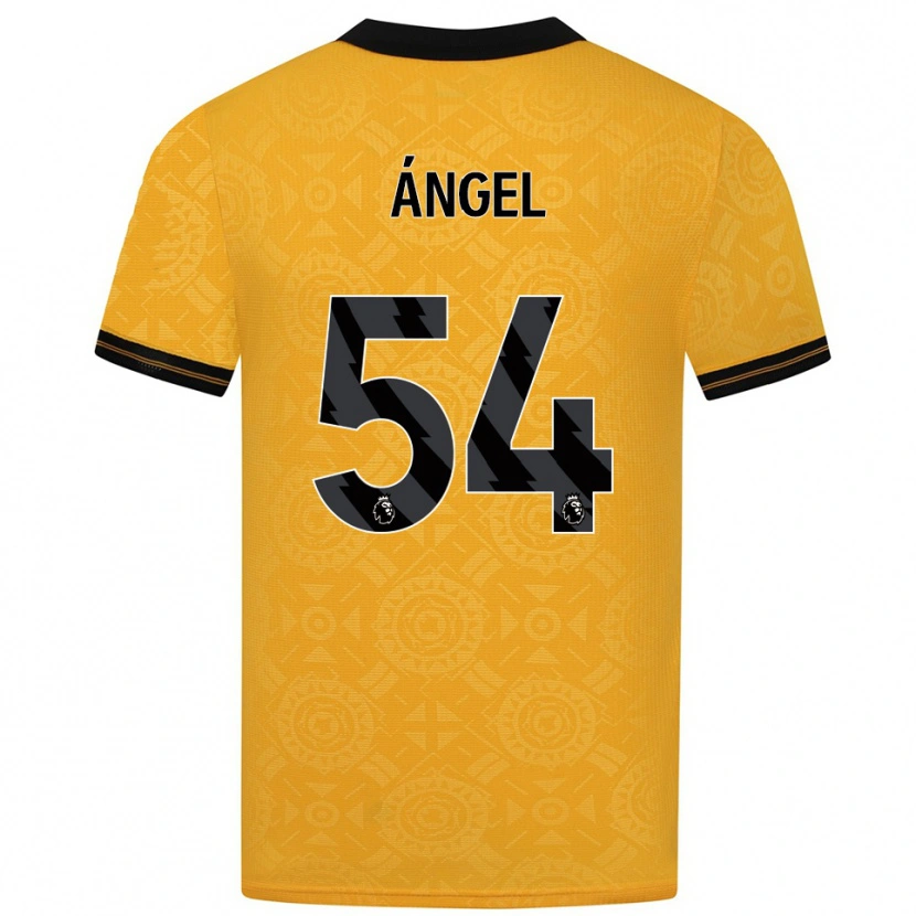 Danxen Enfant Maillot Dani Ángel #54 Jaune Noir Tenues Domicile 2025/26 T-Shirt