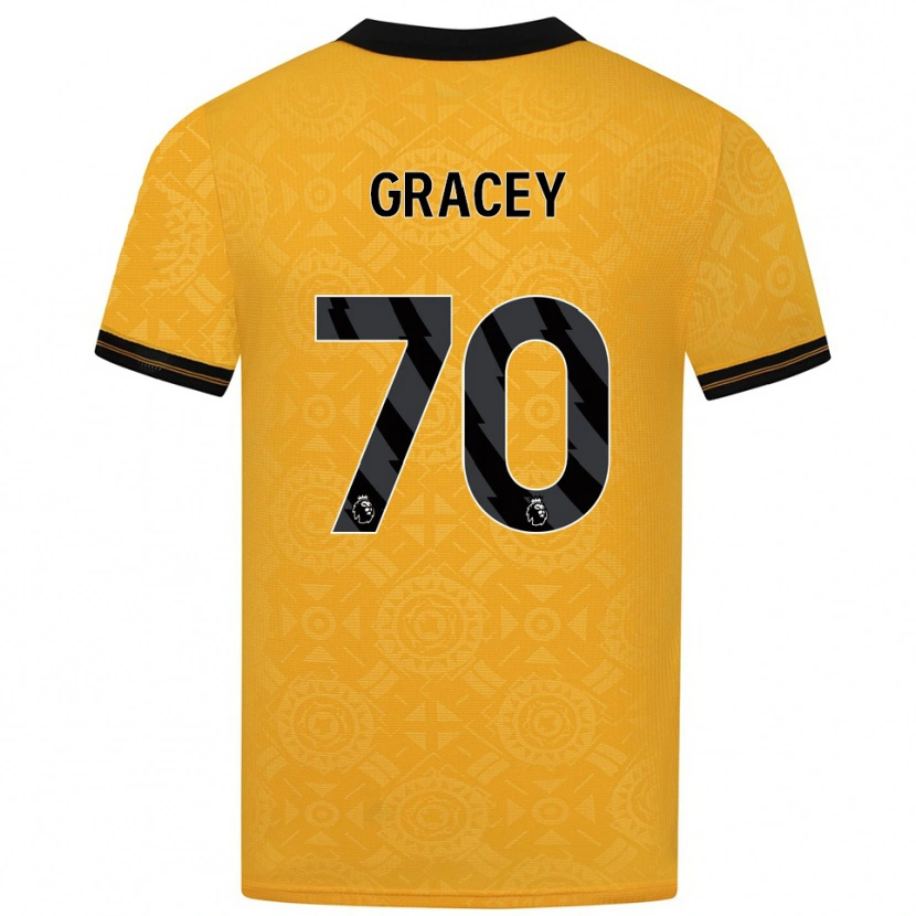 Danxen Enfant Maillot Josh Gracey #70 Jaune Noir Tenues Domicile 2025/26 T-Shirt