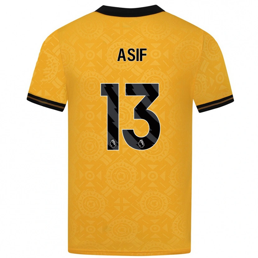 Danxen Enfant Maillot Daston Asif #13 Jaune Noir Tenues Domicile 2025/26 T-Shirt