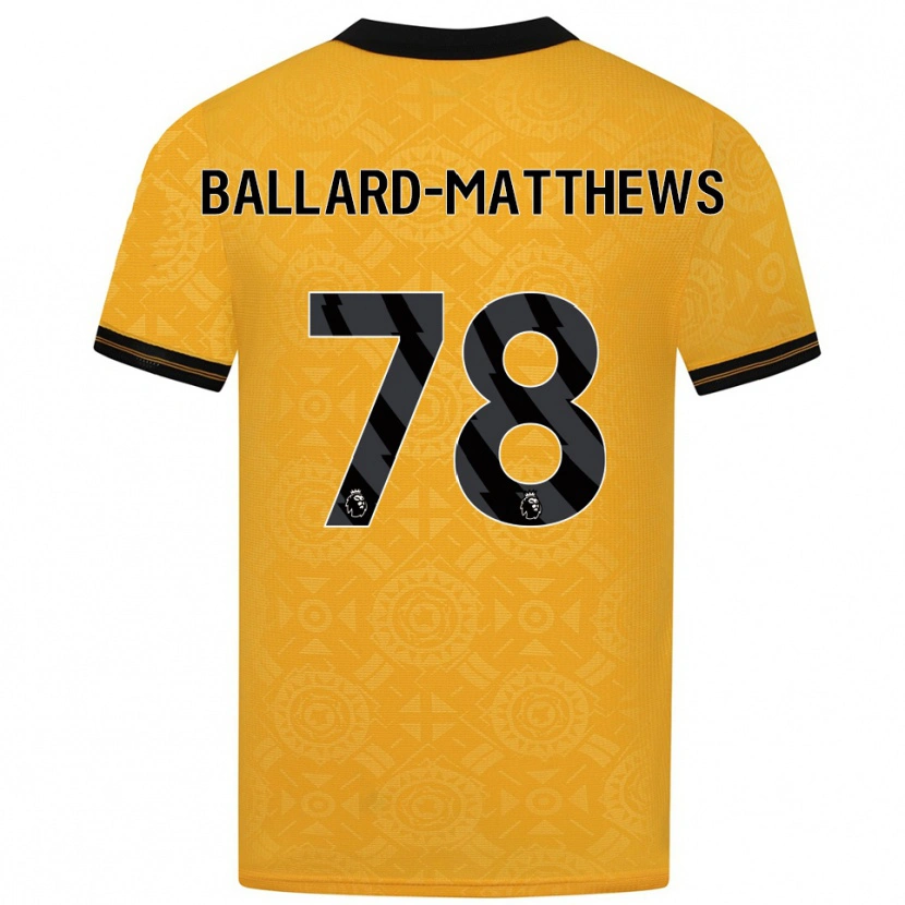 Danxen Enfant Maillot Emilio Ballard-Matthews #78 Jaune Noir Tenues Domicile 2025/26 T-Shirt