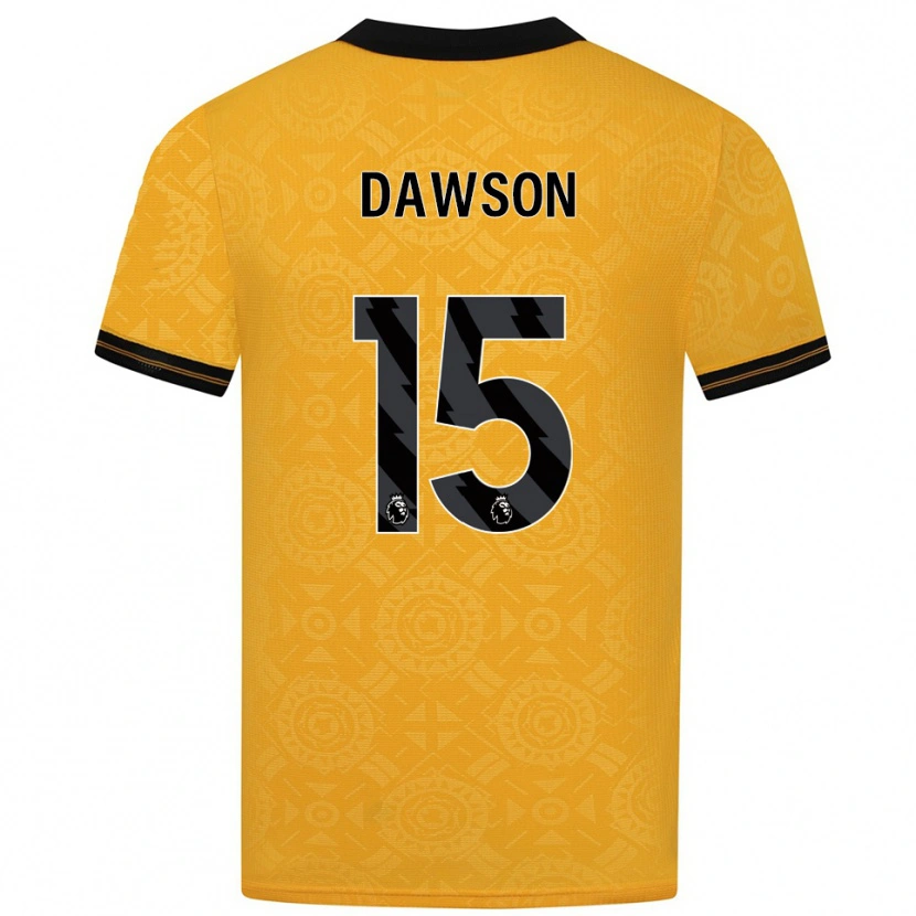 Danxen Enfant Maillot Craig Dawson #15 Jaune Noir Tenues Domicile 2025/26 T-Shirt
