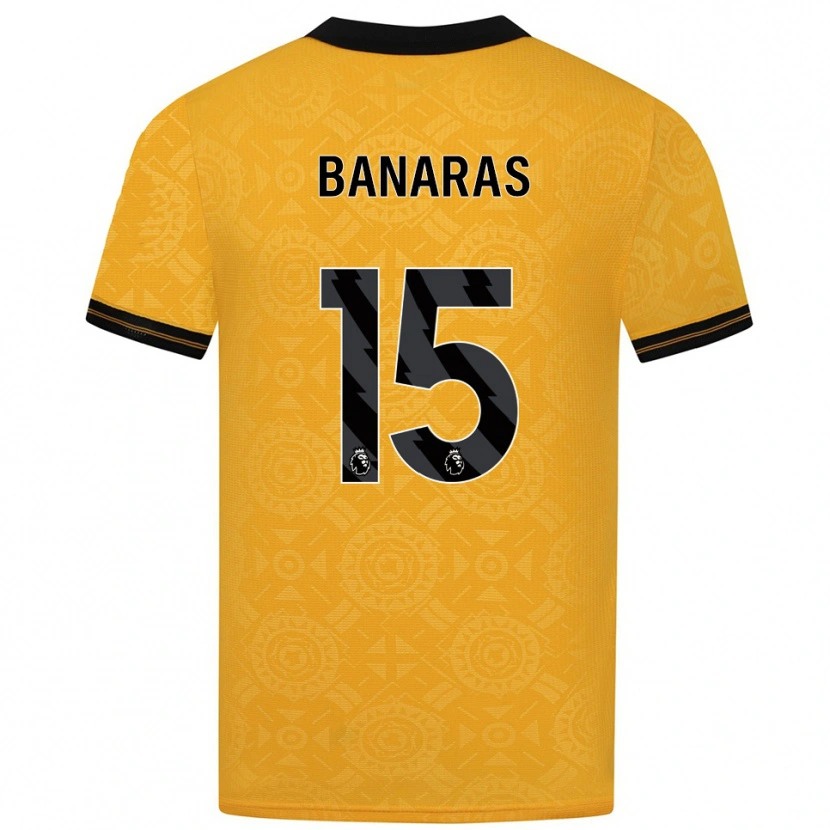 Danxen Enfant Maillot Layla Banaras #15 Jaune Noir Tenues Domicile 2025/26 T-Shirt