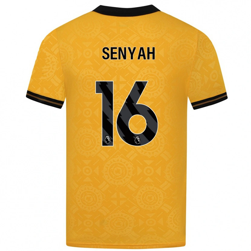 Danxen Enfant Maillot Kwasi Senyah #16 Jaune Noir Tenues Domicile 2025/26 T-Shirt