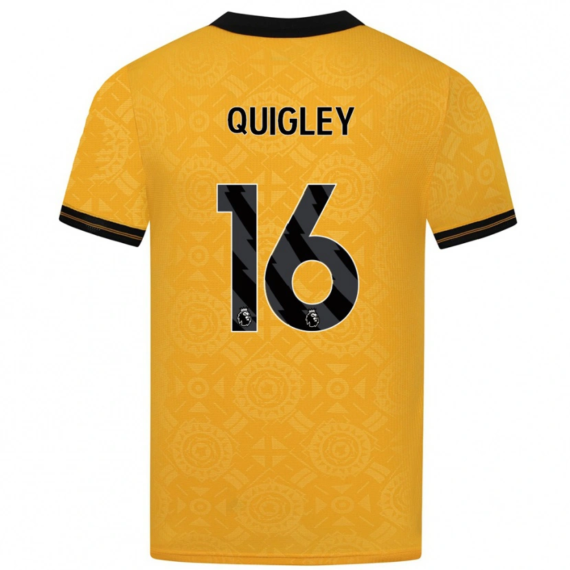 Danxen Enfant Maillot Racheal Quigley #16 Jaune Noir Tenues Domicile 2025/26 T-Shirt