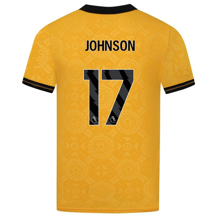 Danxen Enfant Maillot Katie Johnson #17 Jaune Noir Tenues Domicile 2025/26 T-Shirt